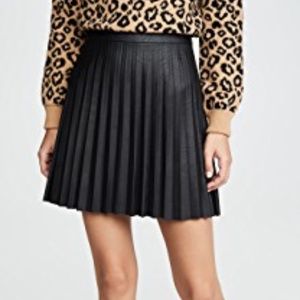 Cupcakes & Cashmere Faux Leather Pleated Skirt